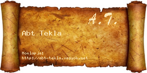 Abt Tekla névjegykártya